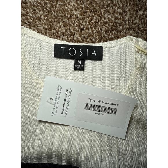 Tosia ribbed cold shoulder color block long sleeve shirt womens medium classic - Picture 2 of 8